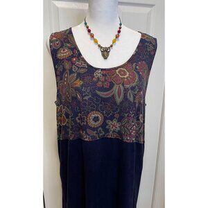 Vtg Mary McFadden Floral Tapestry Jumper Maxi Dress Size‎ M Fairy Grunge Indie